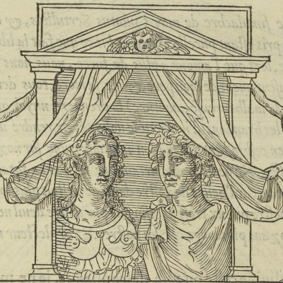 Epitaphe de Sertullius & de Rancilia (Songe de Poliphile, 1546 F100) - J. Goujon